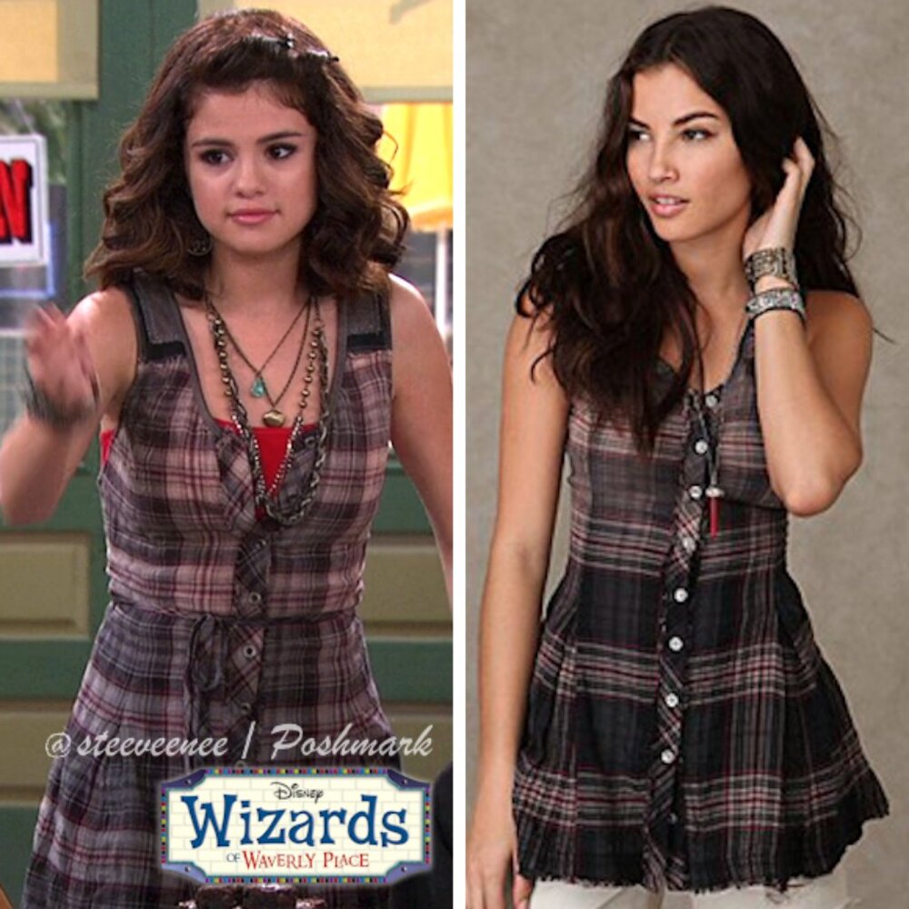 We the free Black and Red Plaid Button-Front Tunic